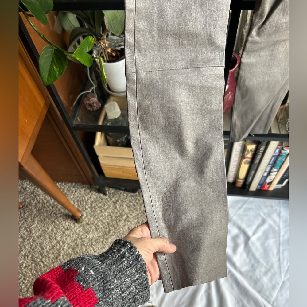 Theory - Ima Maximus lambskin leather pants / size 4 / Gray - Picture 3 of 15